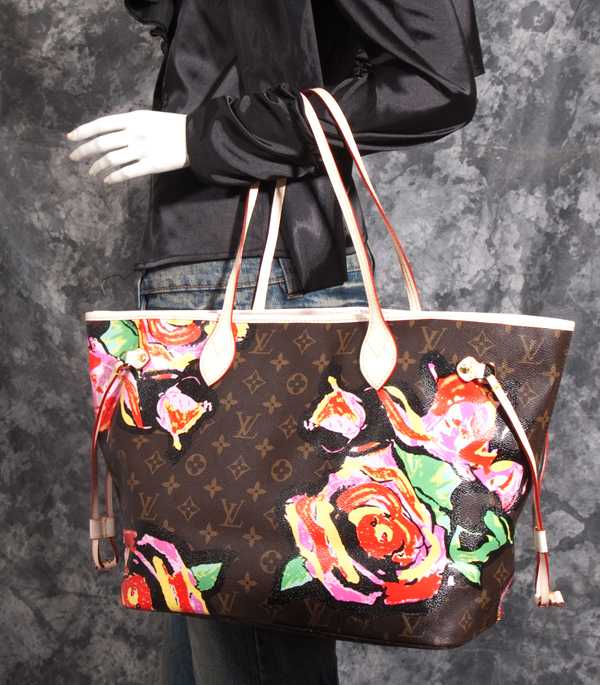7A Replica Louis Vuitton Monogram Roses Neverfull MM M48613 - Click Image to Close